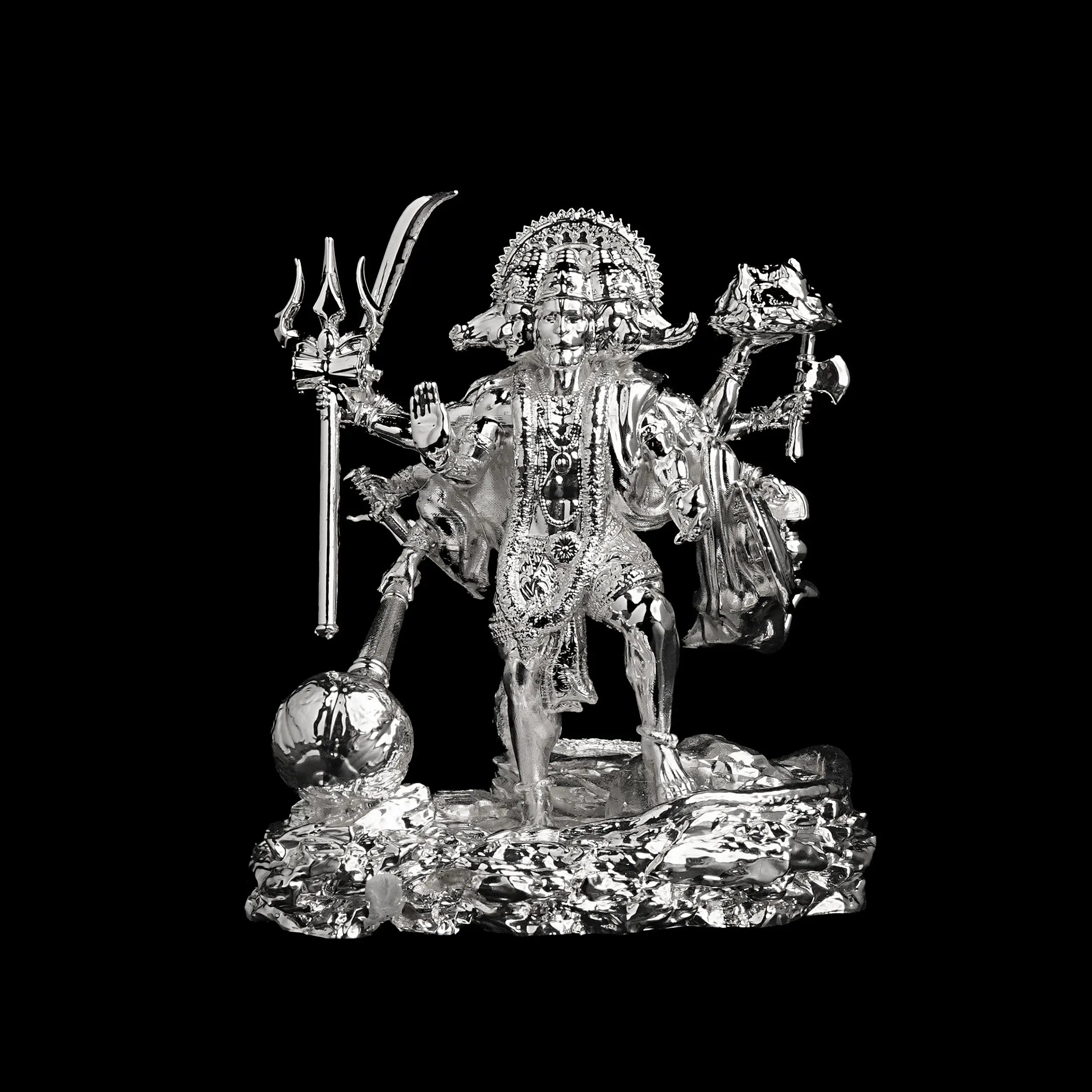 Standing Panchmukhi Hanuman Silver Platedย